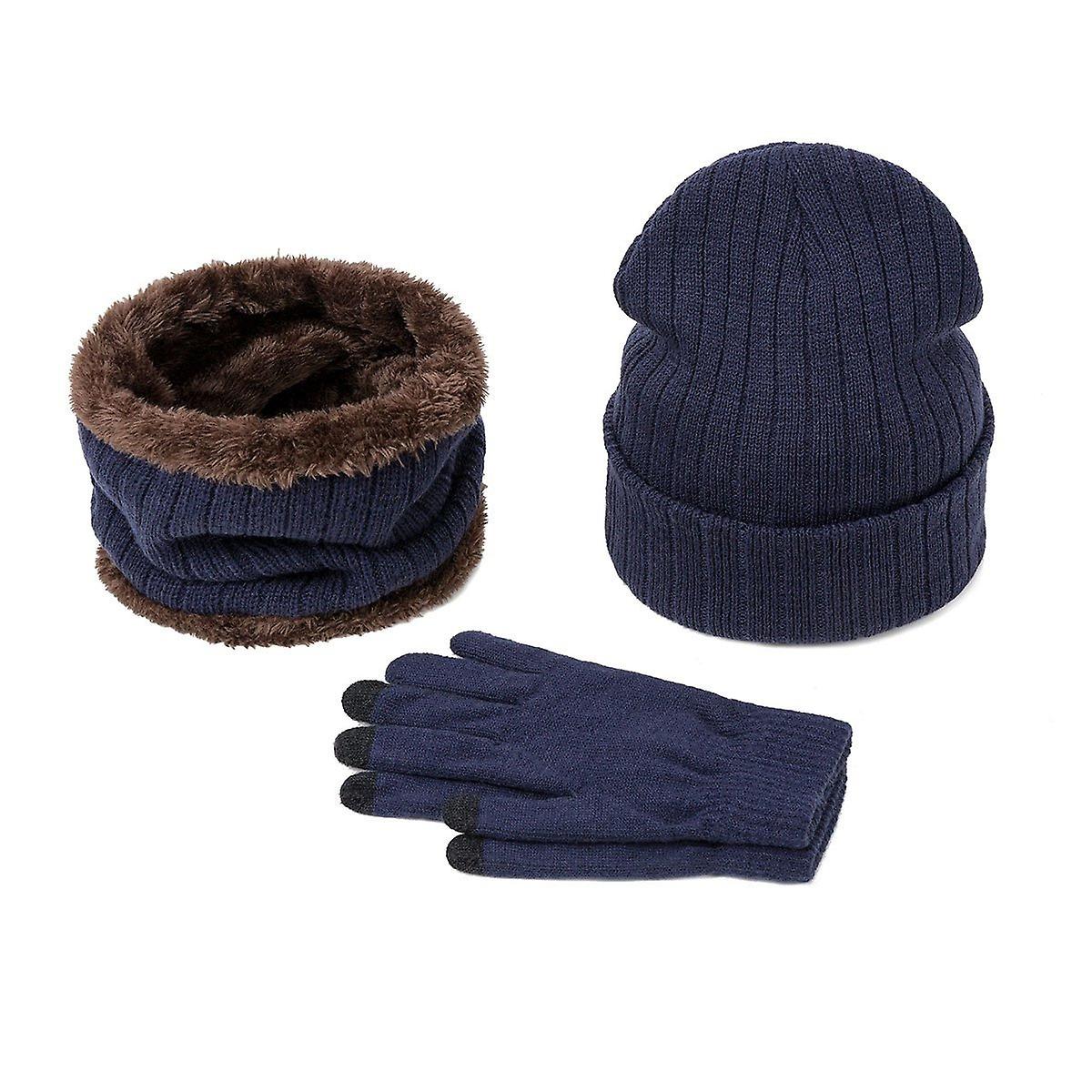 Winter Warm Men's Hat Scarf Gloves Set