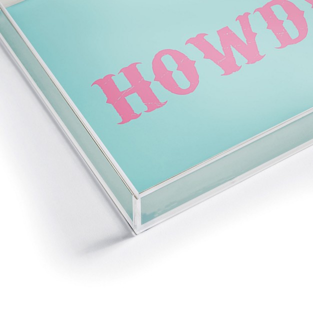 Socoart Howdy Blue Pink Acrylic Tray Deny Designs