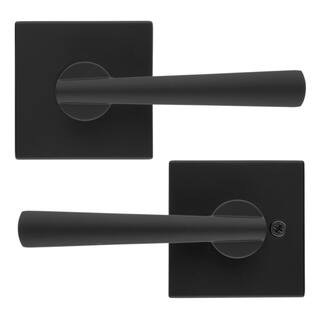 Baldwin Prestige Spyglass Matte Black HallCloset Door Lever with Microban Antimicrobial Technology 352SPLSQR514CP6