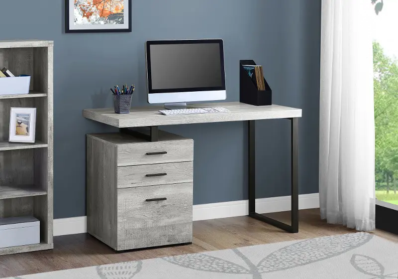 Gray and Black Metal Small Office Desk - Cubes