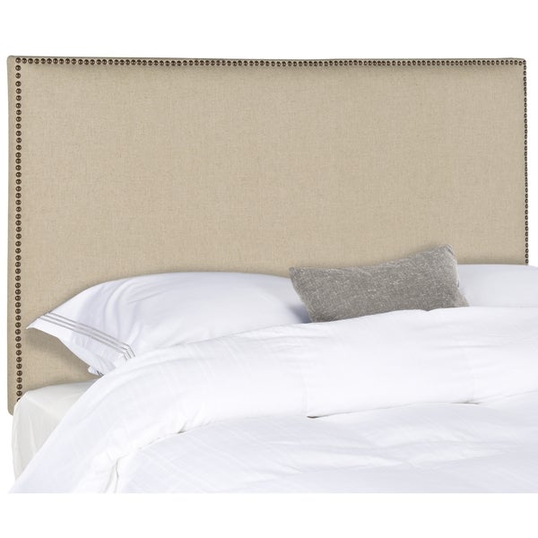 SAFAVIEH Sydney Hemp Linen Upholstered Headboard - Brass Nailhead (Full) - - 10329170