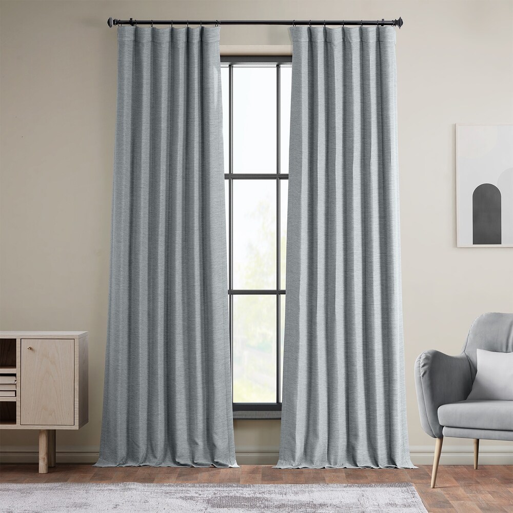 Exclusive Fabrics Gulf Blue Bellino Room Darkening Curtain (1 Panel)