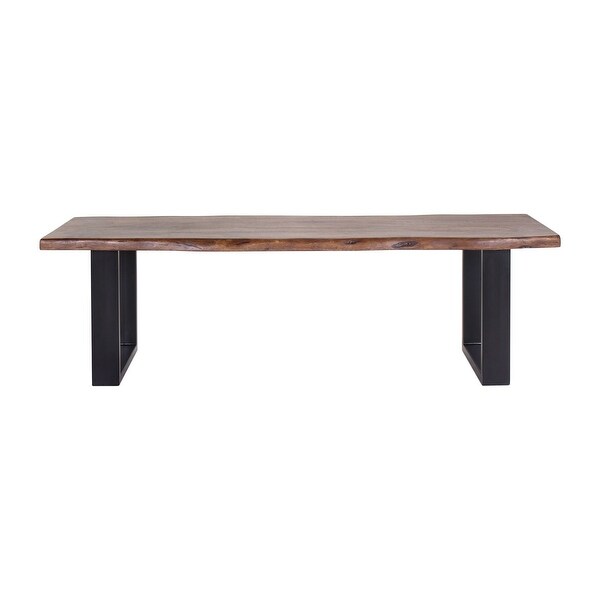 Jessore Handmade Live Edge Acacia Wood and Iron Dining Bench