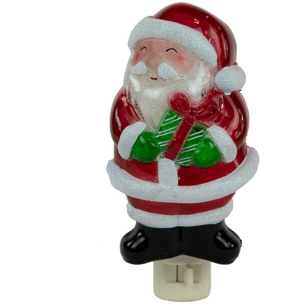 Santa With Gift Frosted Christmas Night Light