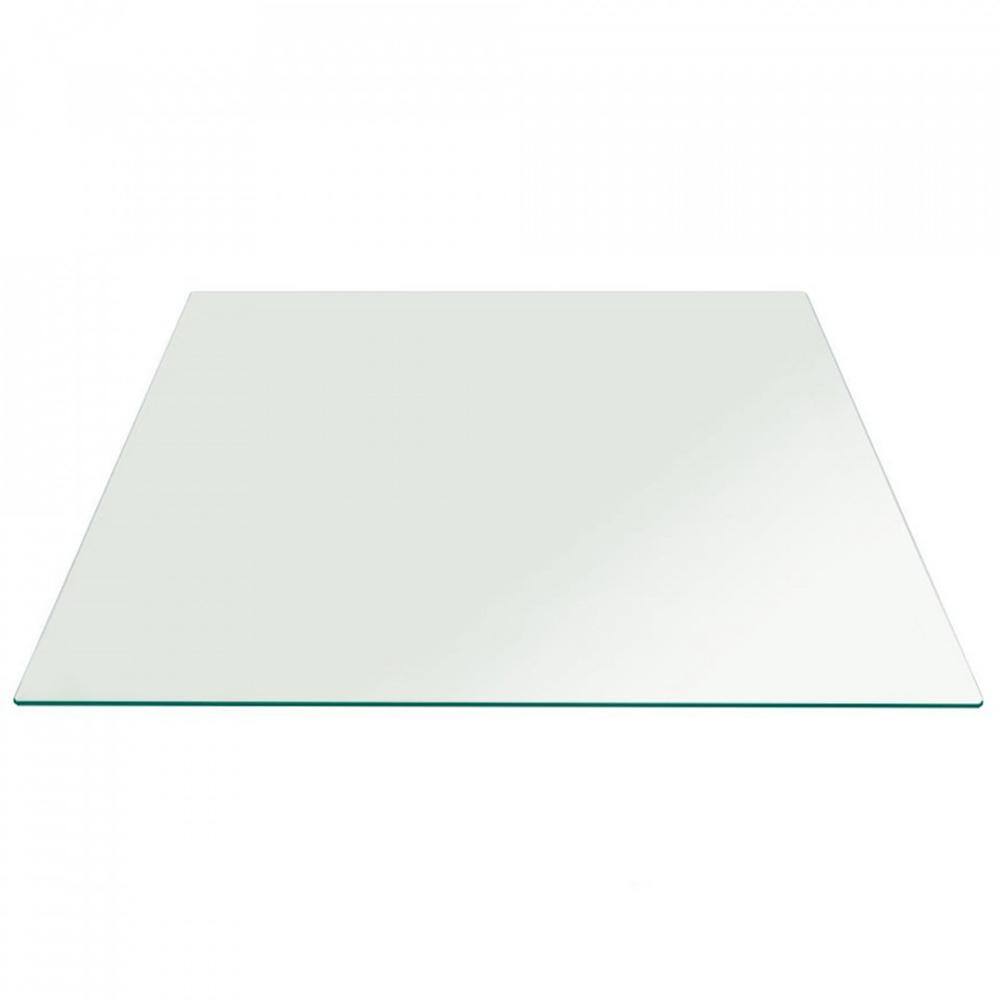 Fab Glass and Mirror 18 in. Clear Square Glass Table Top 14 in. Thick Flat Polished Tempered Eased Corners 18SQR6THFLTE