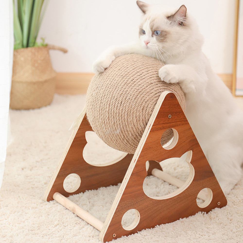 Kqiang Pet Cat Scratcher Toy Natural Sisal Cat Scratching Ball High Quality Us Stock