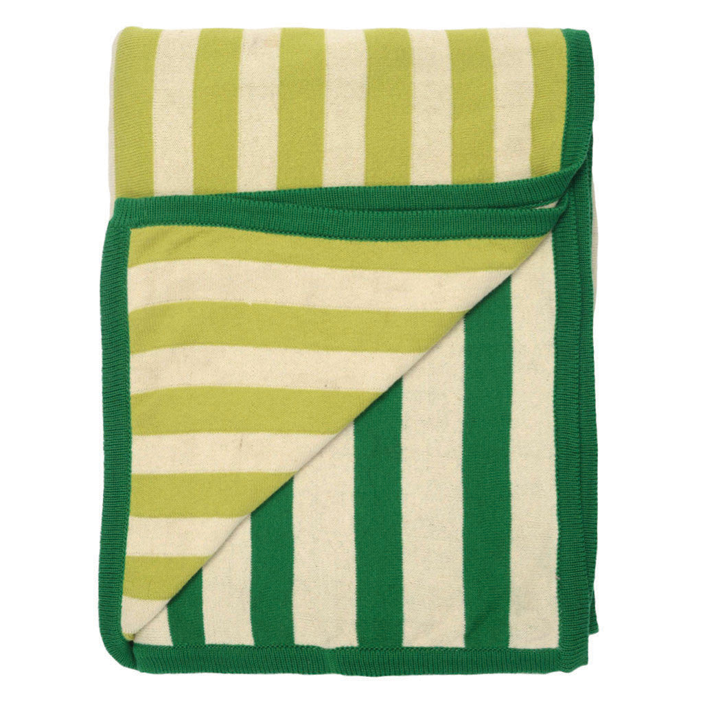 Green Dual Stripe Throw