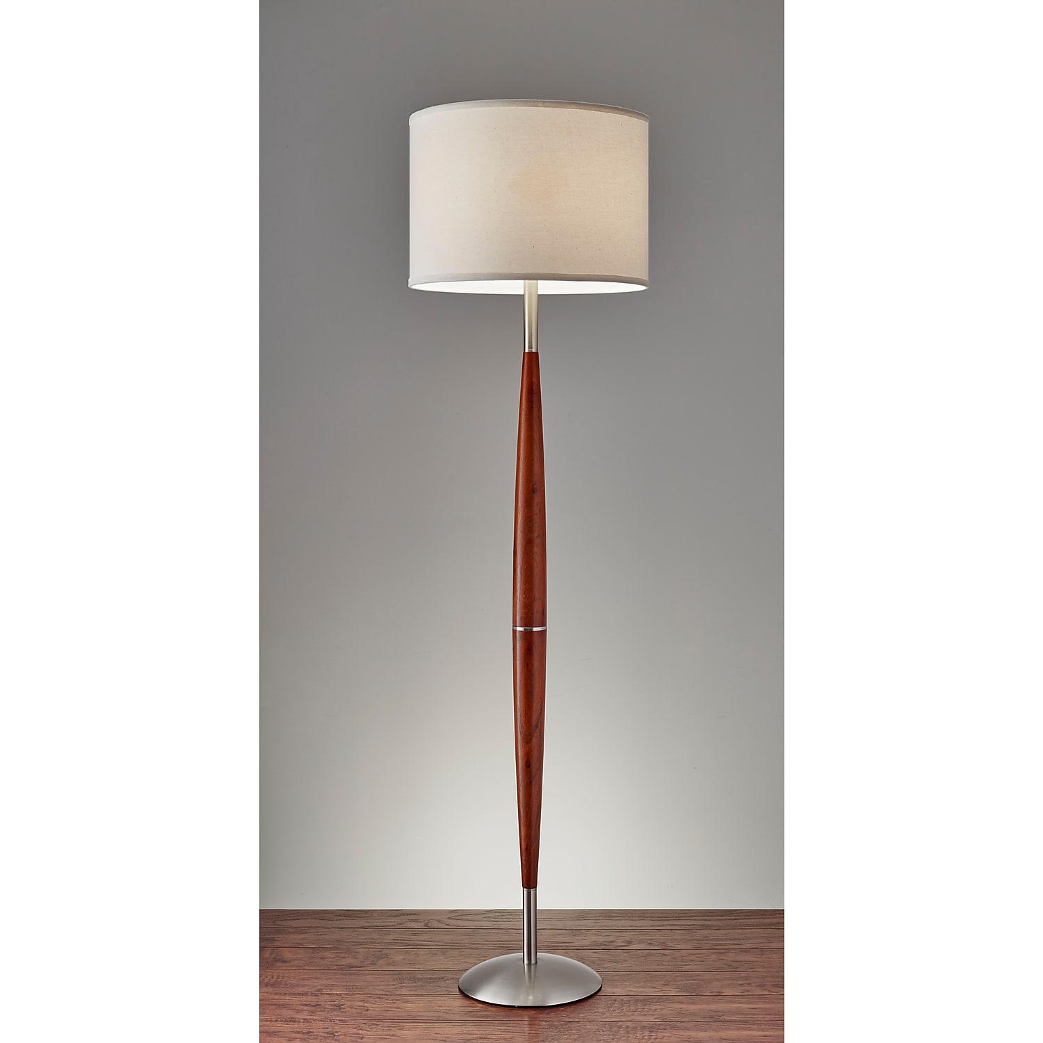 Adesso Hudson Floor Lamp， Maple Eucalyptus Wood