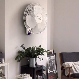 Vie Air 16 in. White 3 Speed Plastic Wall Fan with Remote Control 985109798M