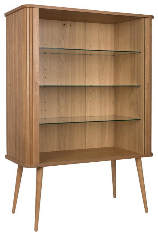 Tambour Sliding Doors Cabinet  Zuiver Barbier   Midcentury   Accent Chests And Cabinets   by Luxury Furnitures  Houzz