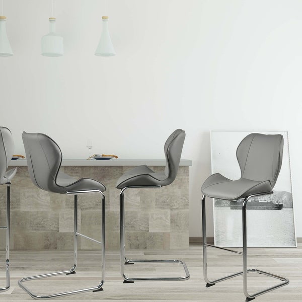 Bar Chair Modern Design with Metal Legs，Set of 4 ，Soft and Comfortable Easy to Assemble for Dining and Kitchen