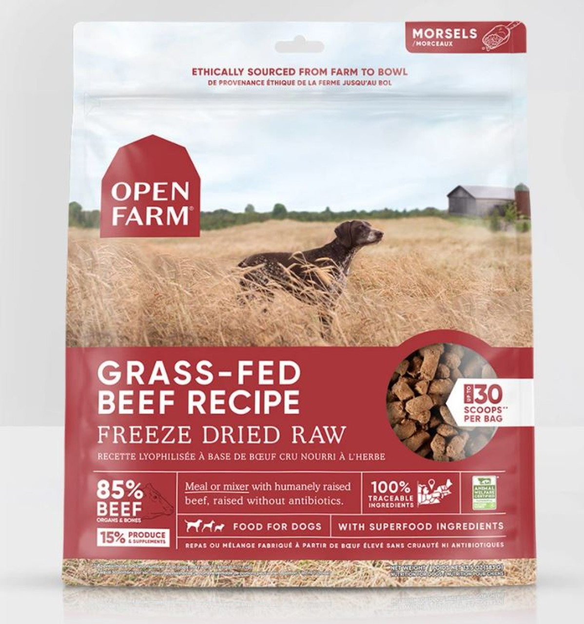 Open Farm Grass-Fed Beef Freeze Dried Raw Dog Food