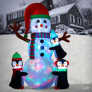  8 ft. Inflatable Snowman with Penguins KK68-B194728