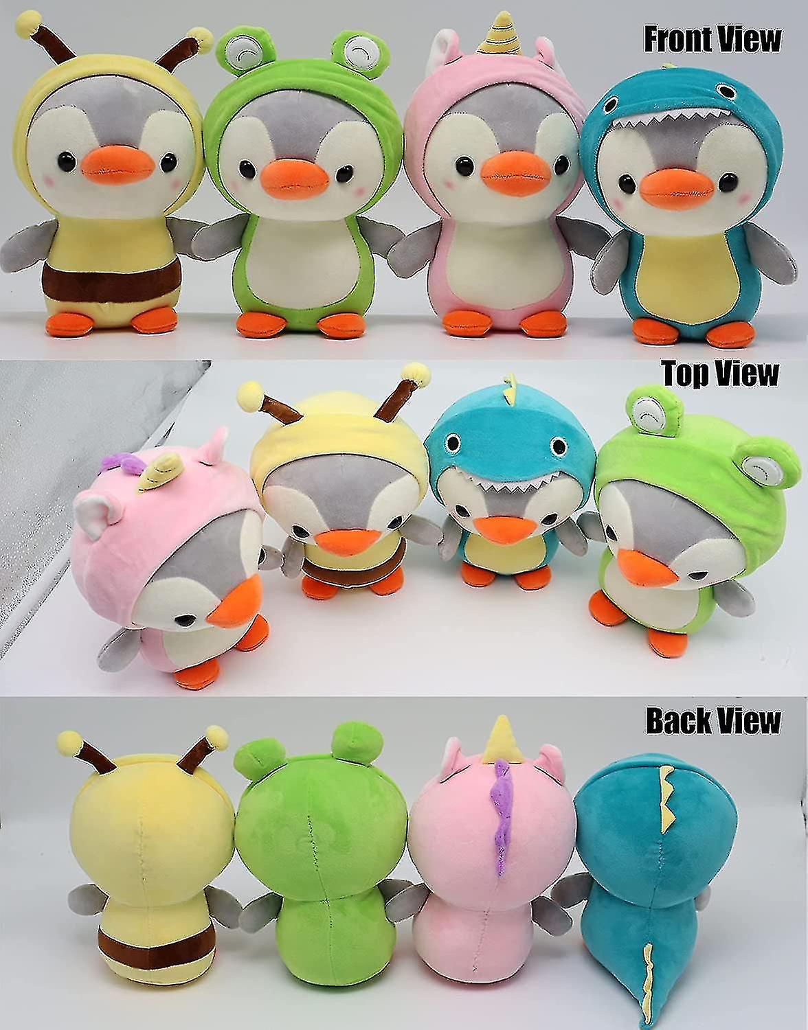 10in Unicorn Stuffed Animal，penguin Plush Pillow Soft Toys Dressed With Bee ，dinosaur， Frog Doll Gif