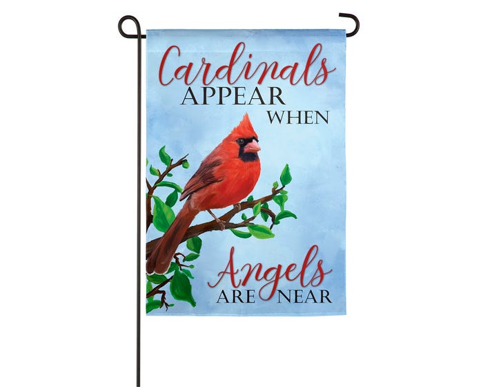 Evergreen Cardinals Appear Garden Suede Flag - 14S9249