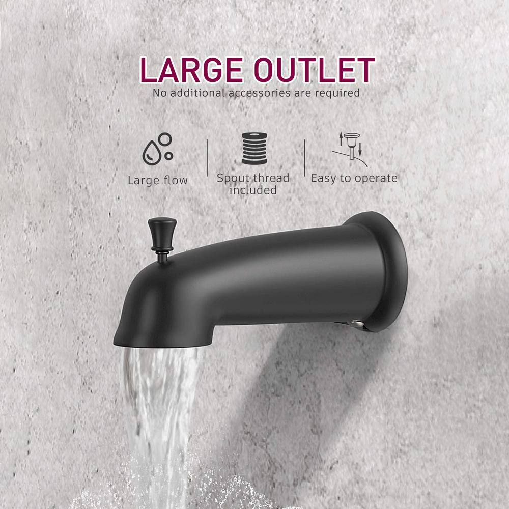 PROOX Single-Handle 1-Spray High Pressure Tub and Shower Faucet with 9 in. Large Shower Head in Matte Black (Valve Included) PRAF517MB