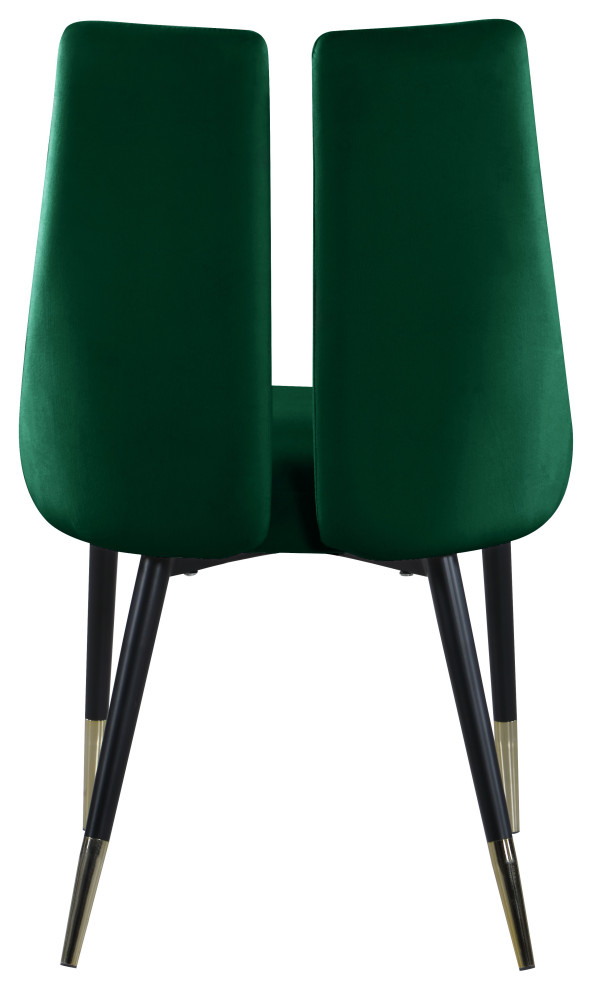 Sleek Velvet Upholstered Dining Chair  Set of 2   Midcentury   Dining Chairs   by Meridian Furniture  Houzz