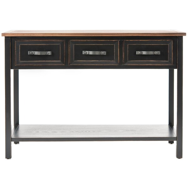 SAFAVIEH Hartlepool Black/ Walnut Console Table