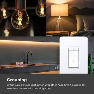 TP-LINK Kasa Smart Wi-Fi Light Dimmer Switch White HS220