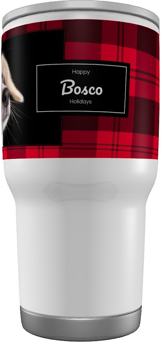 Frisco Double Walled Red Plaid Personalized Tumbler， 30-oz cup