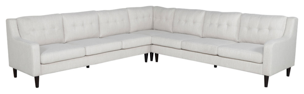 McCone Tufted Fabric 7 Seater Sectional Sofa Set   Midcentury   Sectional Sofas   by GDFStudio  Houzz