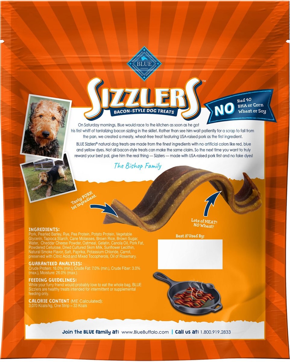 Blue Buffalo Sizzlers with Cheddar Bacon-Style Dog Treats