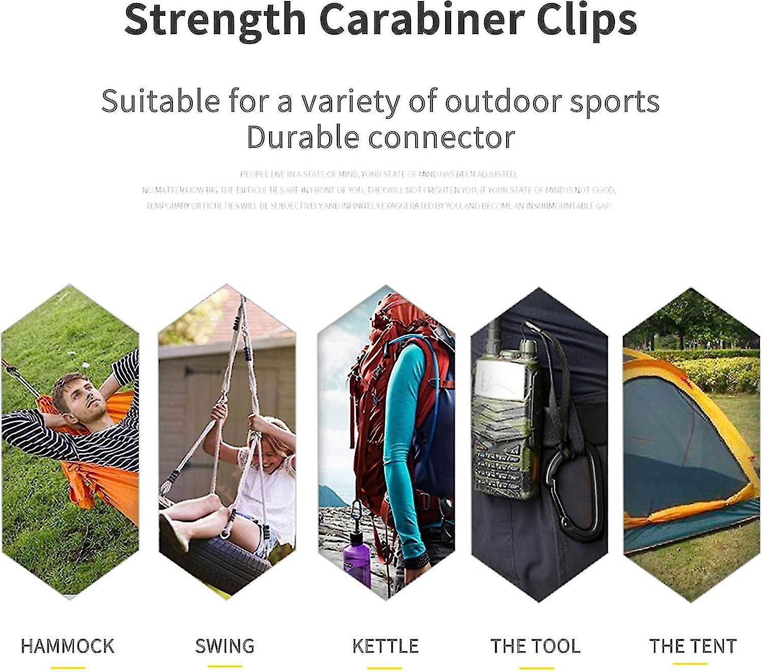 12kn Carabiners Clip C Shape Quick Clamp Clip 7075 Aluminium Alloy Carabiner Clip For Outdoor Hiking Backpack Dog Leash