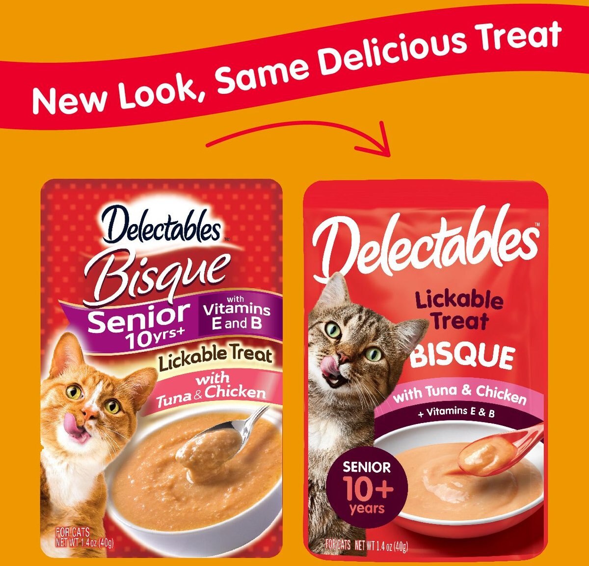 Hartz Delectables Bisque Senior 10+ Tuna and Chicken Lickable Cat Treat