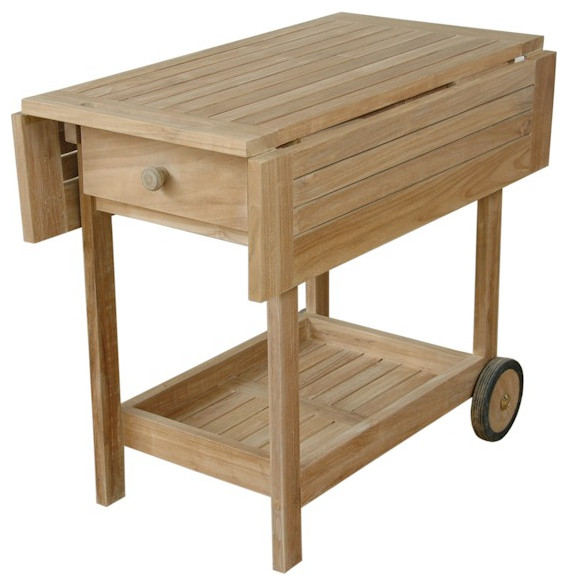 Danica Serving Table Trolley   Transitional   Outdoor Serving Carts   by Uber Bazaar  Houzz