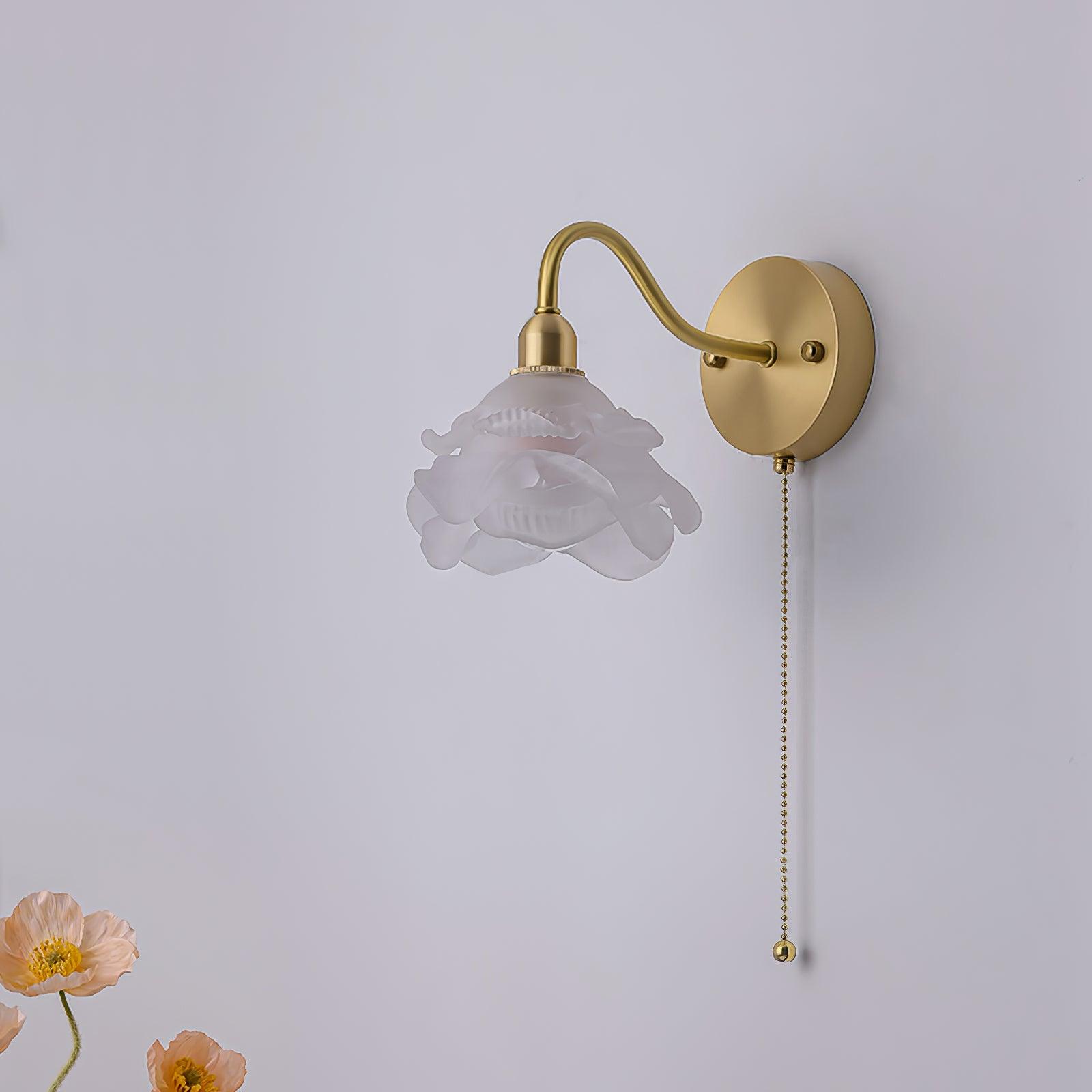 Rose Brass Wall Light