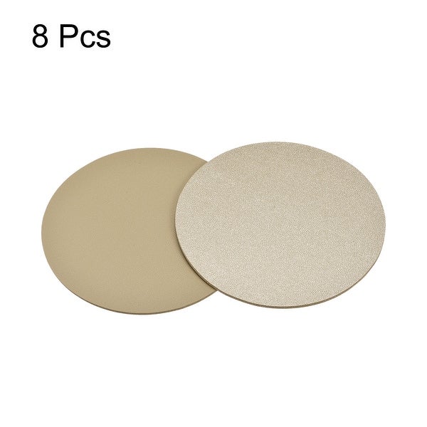 102mmRound Coasters PU Cup Mat Pad for Tableware Gold Tone 8pcs - Gold Tone