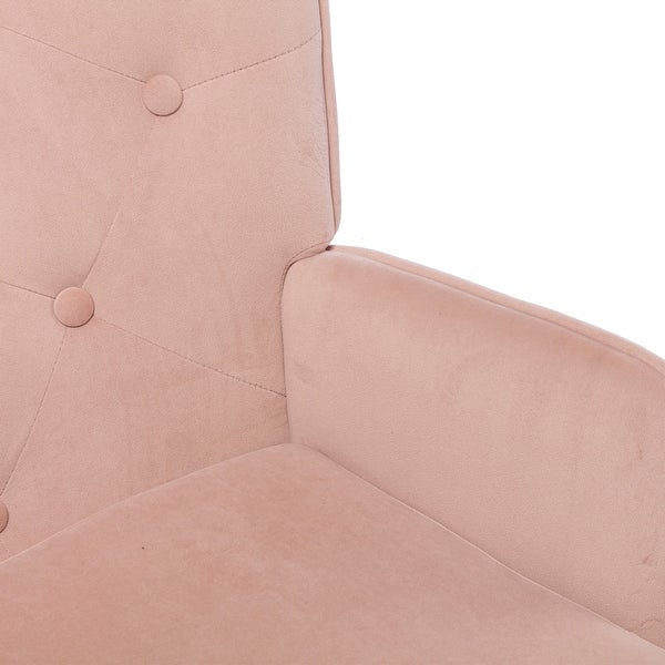 Cozy Mid-Century Accent Chair with High Back and Padded Seat， Pink