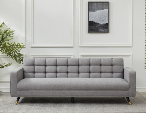 Safavieh Couture Bradson Tufted Back Sofa Light Grey / Black   Sofas   by Safavieh  Houzz