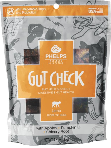 Phelps Wellness Collection Gut Check Lamb Recipe Dog Treats， 4-oz bag