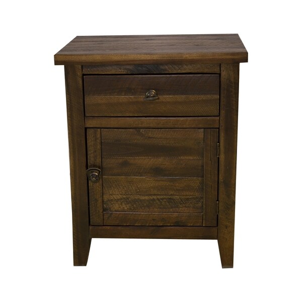 Montana Rustic Wood Nightstand - - 35429178