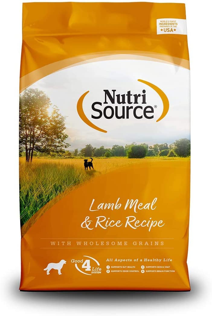 NutriSource Adult Dog Food Made with Lamb Meal and Rice with Wholesome Grains 30LB Dry Dog Food