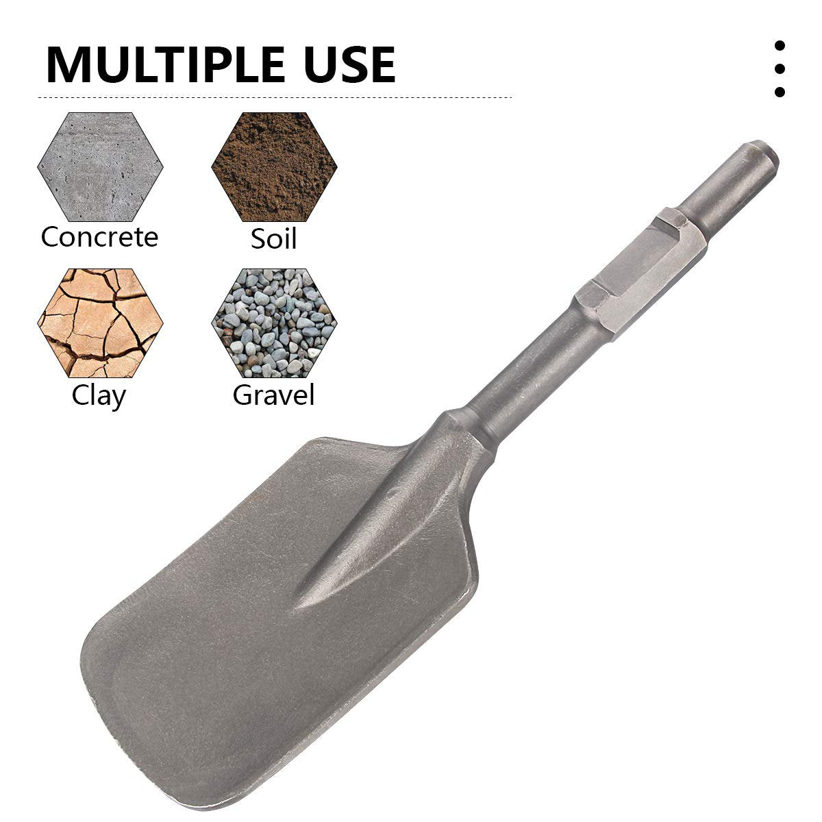 Nisorpa Jackhammer Clay Spade Shovel Chisel Bit Hex Shank Demolition Electric Tools Spade Gift