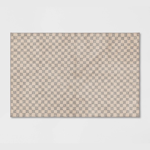 2 x27 6 quot x4 x27 Washable Checkerboard Plush Accent Rug