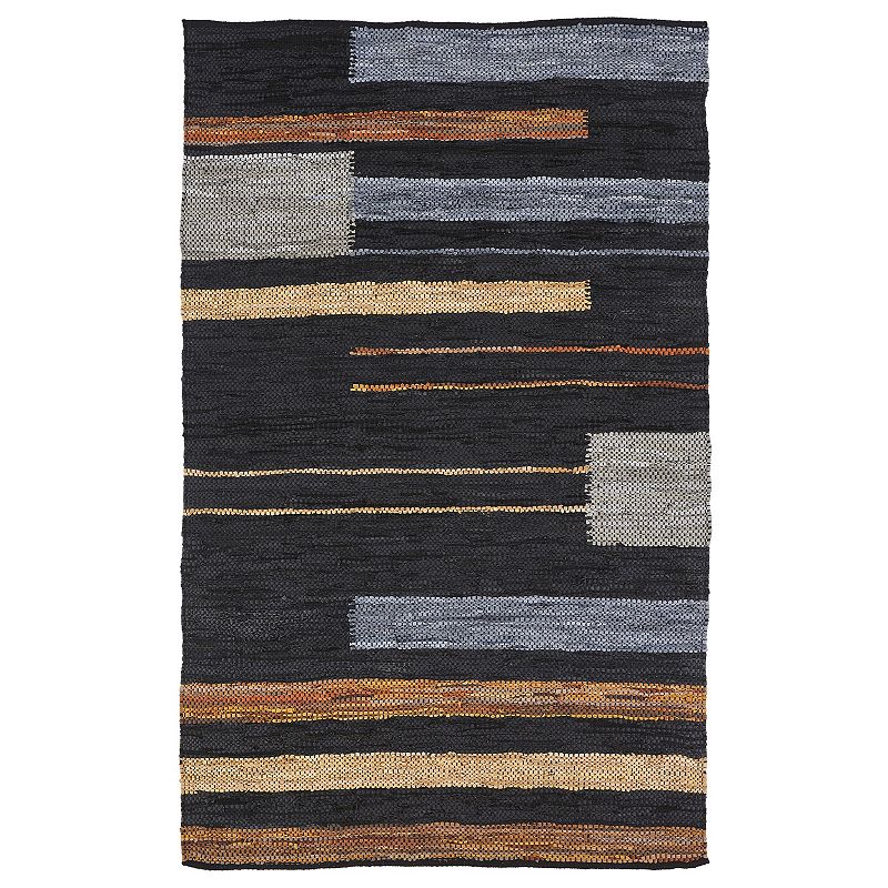 Superior Omair Handwoven Leather and Cotton Reversible Indoor Area Rug