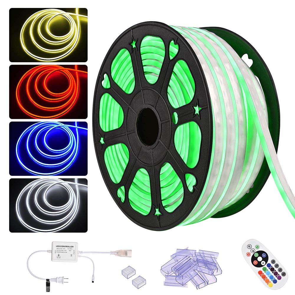 DELight Neon Rope Light Flexible 100ft 16 Colors & 4 Modes