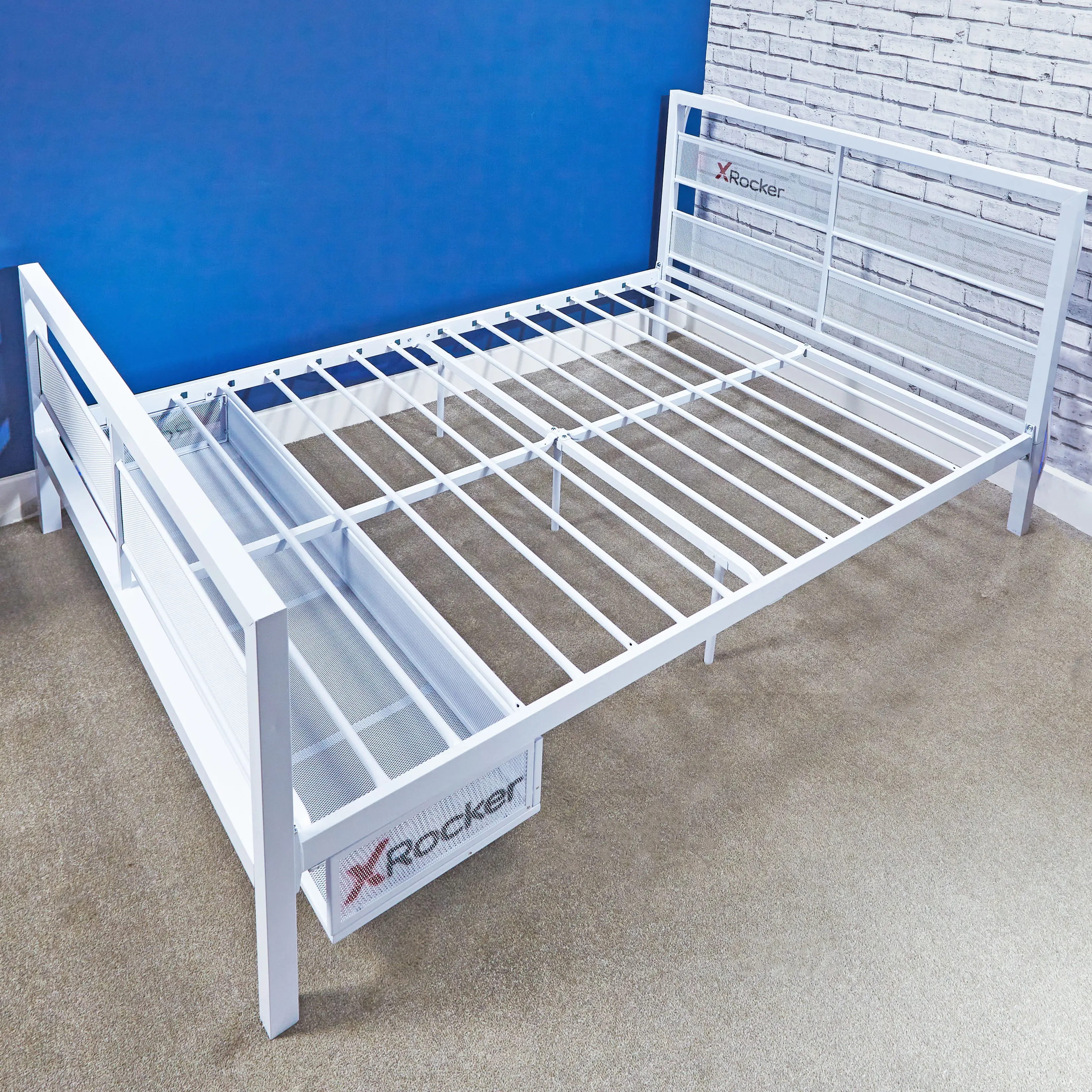 Basecamp White Full Gaming Bed with Storage