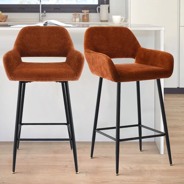 KOSSMAI Set of 2 Counter Bar Stools With Arms