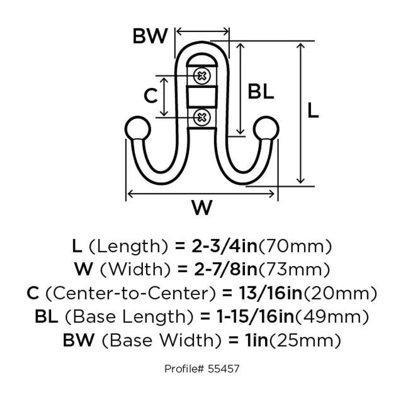 HOOK ROBE DBL PRONG SLV