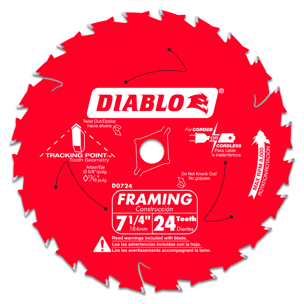 Diablo Tools 7-1/4 x 24 Tooth Framing Saw Blade