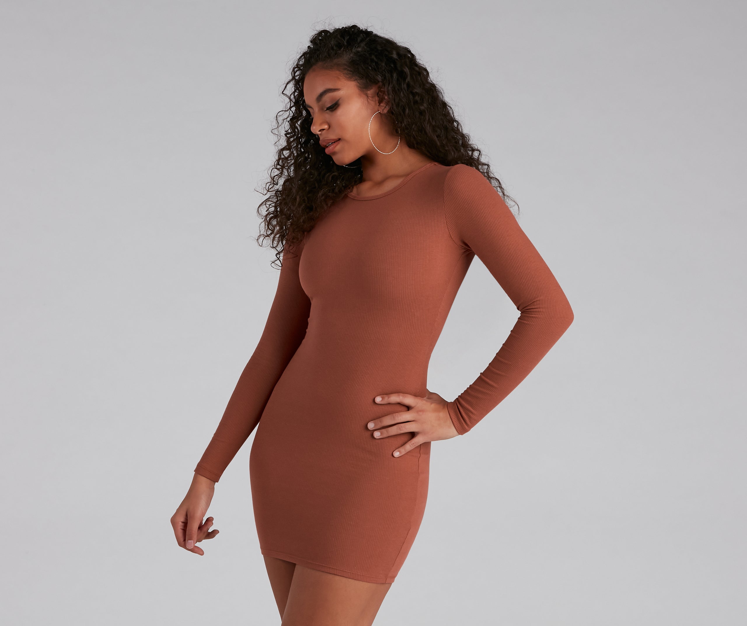 Everyday Perfection Ribbed Knit Mini Dress