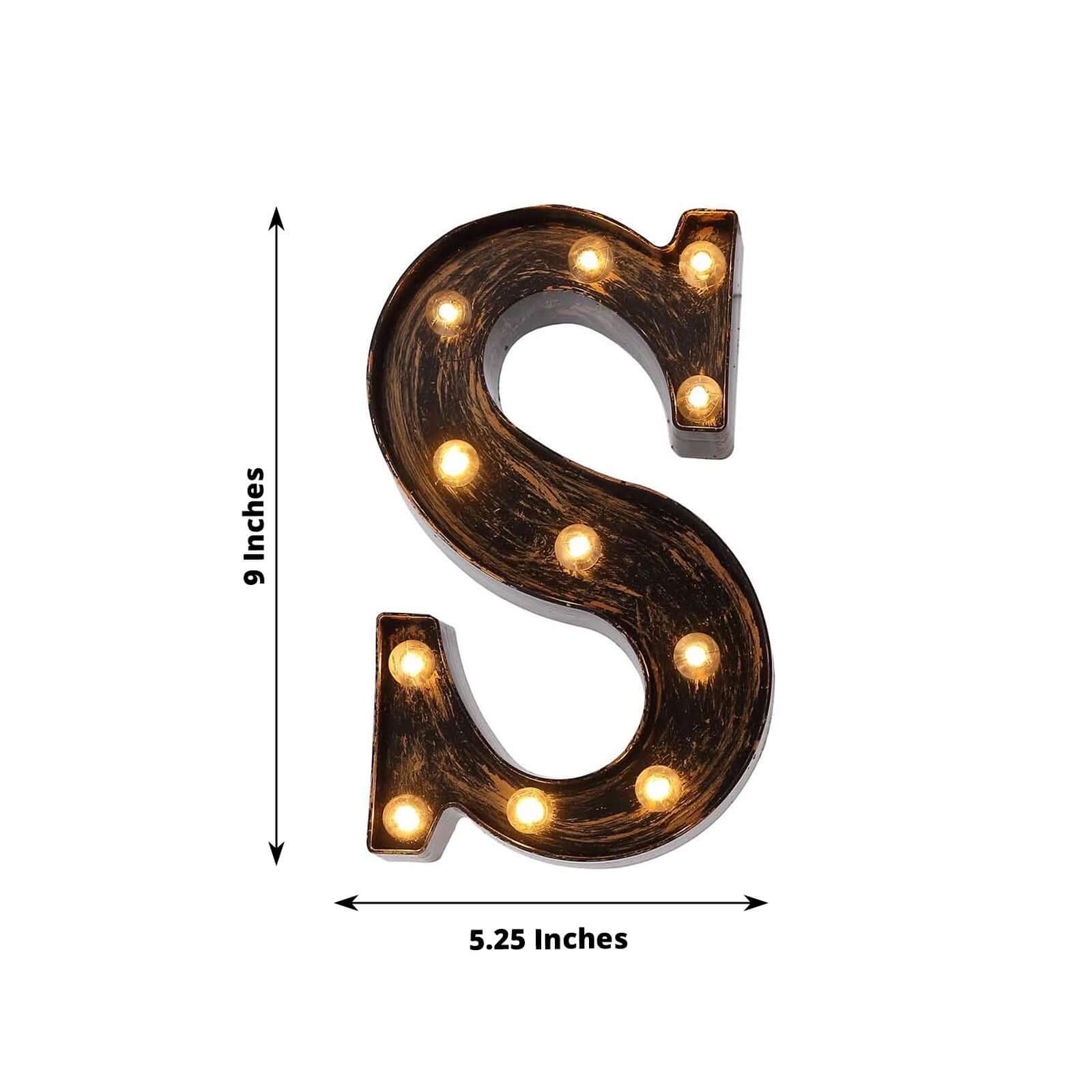 Antique Black Industrial Style LED Marquee Letter 