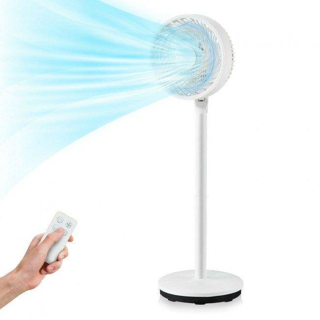 Aoibox 9 Inch 3 Speed Pedestal Fan in White with Remote Control Timer Adjustable Height 85Oscillation 90Head Rotation SNSA05FN006