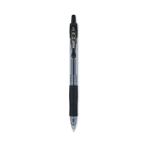 Pilot G2 Premium Retractable Gel Pen， 0.7mm， Black Ink， Smoke Barrel， Dozen (31020)