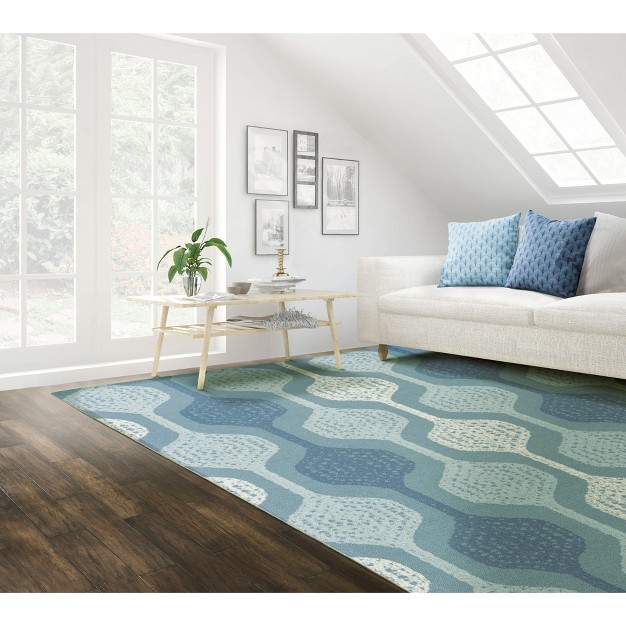 Waverly Sun N Shade Snd70 Aqua Indoor outdoor Area Rug