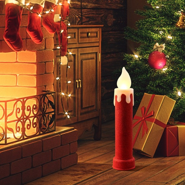 Led Blow Mold Retro Metallic Candle Outdoor Christmas Decoration set Of 2